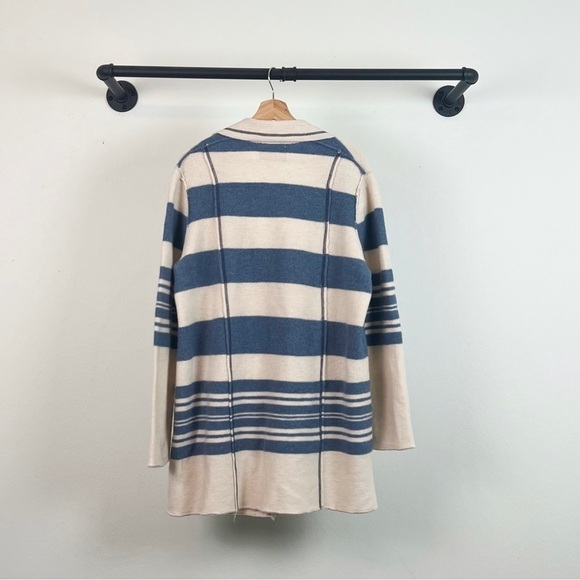 NEW Free People We the Free Acadia Striped 100% Wool Cardi Sweater - Picture 6 of 7
